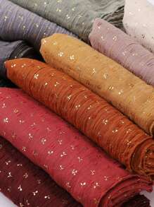 1 Piece Fashion Style Women Scarf Wrap Leaf Bronzing Shawls Headband Fantastic Crinkle Viscose Hijab