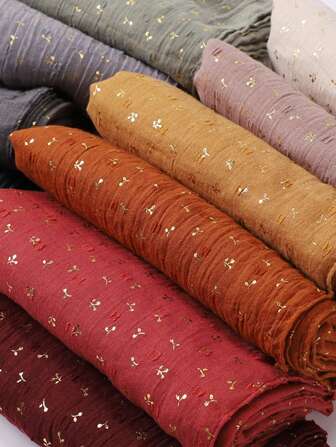 一件式时尚女士围巾披肩叶子古铜色披肩头带精美褶皱粘胶纤维头巾，适合连衣裙