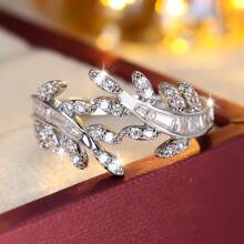 1 件女士时尚简约优雅方晶锆石装饰戒指，适合派对、约会、日常佩戴配饰 - JZ20727 - 查看 23