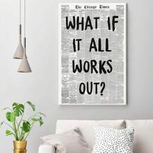 1pc News Wrapped Canvas Aesthetic Black And White Vintage Headline Preppy Decor Bedroom Apartment Unique Canvas Prints 8x12inch(Framed Wrapped Canvas) - Màu be - Xem 2