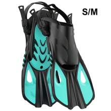 Snorkel Fins Swimming Flippers Adjustable Buckles Short Silicone Scuba Diving Shoes Open Heel Travel Size Adult Men Women - Multicolor - View 10