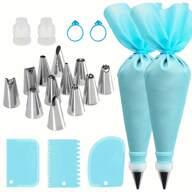 21pcs Stainless Steel Cake Decorating Supplies Kit - Icing Piping Nozzles, Pastry Bags, Converters & Scrapers - Versatile Baking Tools For Christmas, Halloween, Thanksgiving Back To School