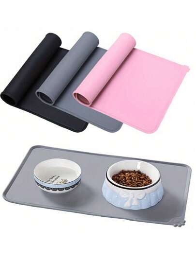 Waterproof Silicone Pet Feeding Mat - And Anti Displacement Dog Food And Cat Food Meal Mat, Easy To Clean, Durable, Suitable For Pet Owners