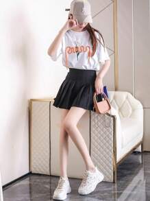 Zapatillas con cordones de fondo grueso para mujer, zapatos casuales de colores sólidos, suela blanda de goma - Beis - Ver 5