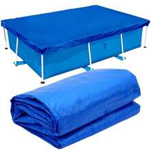 For Bestway Steel Pro Frame Garden Rectangular Swimming Pool Cover Tarpaulin - Blue - View 4