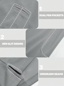 Men's Quick Dry Hiking Polo Shirts Long Sleeve Military Tactical Work T-Shirts Breathable Lightweight Golf Tees Outdoor Performance Tops, Light Grey - Light Grey - View 5