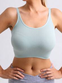 Women Seamless Casual Sports Camisole, Sexy Open Back Spaghetti Strap, Suitable For Summer Exercise