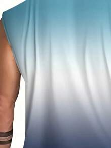 2025 Summer Hawaii Beach Men's Gradient Forest Printed Sleeveless Tank Top