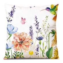 1pc Polyester Floral Pattern Digital Printed Single-Sided Decorative Throw Pillow Cover, For Home Decor, Suitable For Multiple Scenes, Without Pillow Insert - Multicolor - View 30