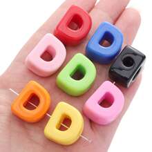 10pcs Letter 3D Beads -Random Color Mixing Of Number Beads, English Letter Beads- Used For Jewelry Creative DIY Make, Such As Bag Chains, Waist Chains,Phone Chains Accessories