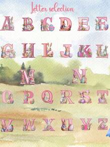 Personalized Easter Bunny Tote Bag, Customizable Name, Easter Gift Bag, Cute Bunny Design Easter Tote Bag, Easter Celebration 2-Piece Tote Bag Set, Canvas Shoulder Bag With Cosmetic Organizer Pouch, Adorable Cartoon Bag Set, Women Makeup Bag, Fashion Canvas Girl Large Capacity Travel Shoulder Bag - Multicolor - View 7