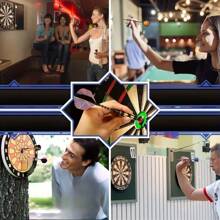 Easytoday 全新 12 件装专业飞镖套装，采用可拆卸设计：包括 20g、24g 和 26g 钢制飞镖尖、铝制镖杆、黄铜镖筒、备用镖翼、磨刀工具套件和手提箱 - 彩色 - 查看 4