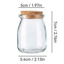 4pcs, 2oz Glass Small Bottle With Lid, Small Transparent Can, Can Hold Coffee, Juice, Cocktails, Samples, Travel Essentials, Wide Mouth Leak Proof, Glass Bottle - Multicolor - View 8