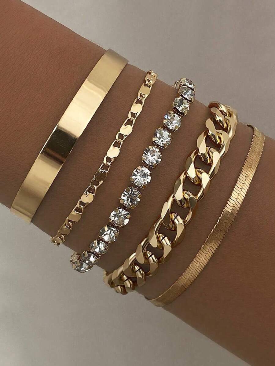Punk Smooth Simple Overlay Cool Multi-Layer Bracelet - Multicolor - View 1