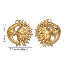 5pcs Stainless Steel Fashionable Hundred Sun Moon Heart Pendant DIY Necklace Earrings Jewelry Accessories Making Daily Wear Gifts