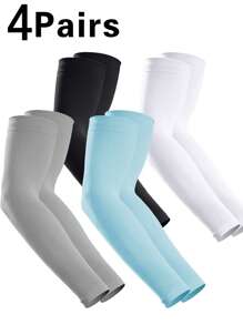 4Pairs Arm Sleeves, Cooling UV Sun Protection Sports Compression For Men/Women
