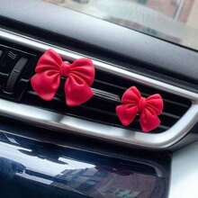 Set de 2 clips decorativos con lazo para las rejillas de ventilación del coche, se adapta a rejillas horizontales y verticales, accesorios para el interior del automóvil