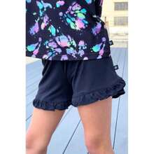 Simply Soft Ruffle Short - Black - View 2