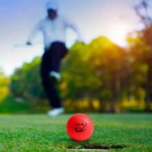 3/6 件优质红色定制高尔夫球 - 定制您的名字 - 双层高尔夫练习球，高可见度，准确，送给高尔夫爱好者家人和朋友的最佳礼物 - 紅色 - 查看 4