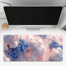 1 件 飘进东方梦境：精致云朵 - 图案鼠标垫游戏鼠标垫多尺寸键盘桌垫橡胶防滑办公鼠标垫办公桌配件键盘桌垫适用于学校办公室家庭礼物送给朋友家人