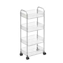 1pc 2/3/4 Tier Multifunctional Rolling Service Cart With Removable Hanging Baskets | Detachable Mobile Kitchen & Beauty Organizer For Home, Salon, Office | Heavy-Duty Storage Solution , Holiday /Back To School Gift