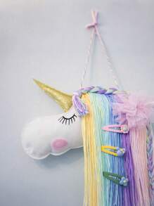 Unicorn Bow Holder For Girls - Unicorn Themed Bow Hair Clip And Headband Organizer, Wall Decor For Nursery And Bedroom - 彩色 - 查看 5