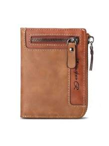 男士复古时尚多功能拉链钱包，多槽大容量卡夹，男士理想礼物，适合青少年、夏季休闲、户外、运动、度假、旅行、毕业、生日礼服配饰正式/商务正式情人节创意