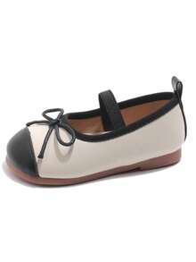 1 双女孩蝴蝶结设计简约时尚优雅平底鞋，适合夏季 - 黑色 - 查看 9