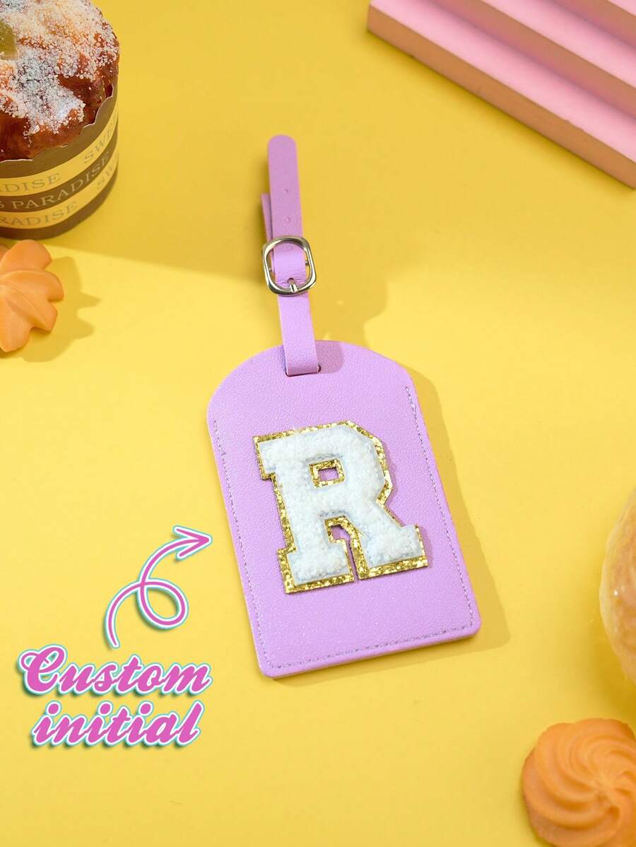 1pc Customized Luggage Tag, Personalized Luggage Tag, Customized Name Tag (For Suitcase/Backpack), Customized Travel Tag, Personalized Engraved Address Label, Engraved Luggage Tag/Travel Bag Tag, Travel Gift, Birthday Gift, Wedding Gift, Mother's Day Gift, Father's Day Gift, Gift For Best Friend, Gift For Mom/Dad/Her/Him/Girlfriend/Boyfriend/Wife/Husband/Friend - Mauve Purple - View 1