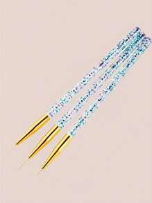 1pc Random/3pcs Nail Stripe Brush Set - DIY 3D Line And Tip Design, UV Gel Pen Professional Nail Tool - Multicolor - View 2