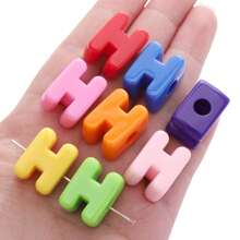 10pcs Letter 3D Beads -Random Color Mixing Of Number Beads, English Letter Beads- Used For Jewelry Creative DIY Make, Such As Bag Chains, Waist Chains,Phone Chains Accessories