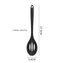 8 pièces Set de cuisine en silicone pour la maison, comprenant une spatule chinoise, une louche, une passoire, une poêle, une cuillère à soupe, un service à pâtes, des pinces à salade, un dilueur de miel, disponibles en rouge et noir