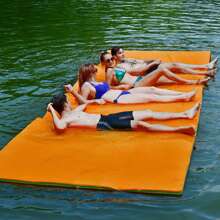 Homasis 12' X 6' Floating Water Pad Mat 3-Layer Foam Floating Island For Pool Lake - 橘色 - 查看 1