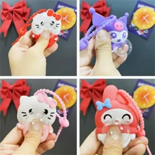 Sanrio Sanrio Hello Kitty&Friends PVC Keychain, Cute Cartoon Animal Themed Backpack Ornament, , Buckle, Suitable For Decoration, Party Fun Gift, Anime Inspired Keychain