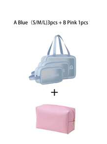 1 件便携式旅行化妆包，女士防水化妆包，带隔层，大容量洗漱用品收纳包，PU 皮革，适合女性、母亲、学生、宿舍、海滩、邮轮旅行、暑假必备的礼物 - 彩色 - 查看 34