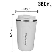 Taza de café Thermo Cafe, termo para coche, tazaérmica de viaje a prueba de fugas de 380/510ML paraé, agua, café, doble acero inoxidable - 380 ml blanco - Ver 11