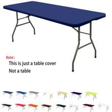 1 件矩形桌布，涤纶牛奶丝桌布，抗皱可洗弹性桌布保护套，适用于室内、室外、露台、野餐、露营、派对、婚礼