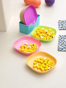 1 Set (10 piezas de color aleatorio) Cuencos de plástico de color caramelo como regalo para amantes de gatos/perros y mamás de gatos/perros. Cuencos de comida para amantes de gatos/perros y mamás de gatos/perros, pequeños artículos para alimentación de mascotas.