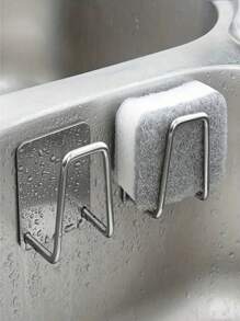 1 件批发不锈钢海绵沥水架，即剥即贴，水槽海绵架，壁挂式，洗碗架 - 彩色 - 查看 1