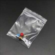 100 pezzi/confezione, borse in plastica trasparente di polietilene spesse con chiusura a zip richiudibile, dimensioni: 4*6cm/5*7cm/6*8cm/7*10cm, per il confezionamento di gioielli e per uso fai-da-te