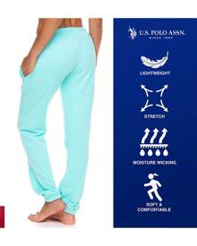 U.S. Polo Assn. Essentials Pink Sweatpants With Pockets, Comfy, Breathable French Terry Women Joggers, Perfect Blend Of Comfort And Sporty Style - Cây thạch nam bạc hà - Xem 3