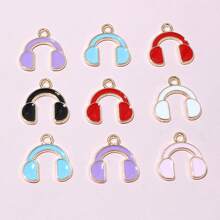 20-50pcs 15x14.5mm Enamel Cute Earphone Headphones Charms Pendant DIY Jewelry Making Accessories For Bracelet Earrings Keychains