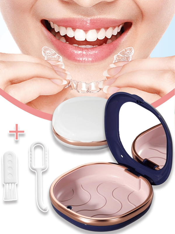 Exquisite Dental Brace Box, Portable And Compact Storage, Sealed And Bacteria-Proof, Super. A Good Companion On The Road To Orals, Super Convenient For Classified Storage, Keeping The Dental Brace Clean, And A Good Assistant For Oral Care
