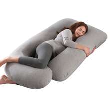 Pregnancy Pillow For Sleep Support For Back, Stomach, Hips, Legs, Full Body Pregnancy Pillow For Pregnant Women, Pillow For Women And Side Sleepers - 淺灰色 - 查看 9