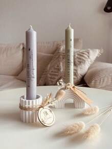 1PC/3PCS Striped Cylindrical Candlestick Silicone Mold Large / Medium / Small Candlestick Gypsum Molds DIY European Simple Candlestick Ornament Epoxy Resin Mold Handicraft Making Mould - White - View 7