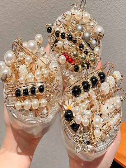 20pcs Assorted Size Pins/Brooch Clips, Suitable For Women, Fastening, Anti-Slip, Versatile Daily Use