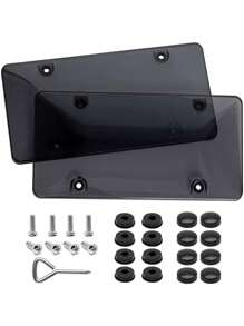 2入組6X12英寸車牌照套 - 黑色 - 查看 12