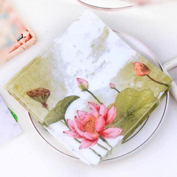 20pcs Elegant For Lotus Disposable Napkins For Parties Wedding Party Easter Party, Lotus Themed Party Decoration