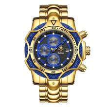 YaLaLuSi 1 pièce de la marque YaLaLuSi Montre-bracelet de luxe dorée personnalisée de grande taille pour femmes. Conception unique à trois cercles avec affichage du calendrier, du jour de la semaine et d'autres fonctions multi. Cadran à aiguilles et échelle. Boîtier de haute qualité, couleur vive et look dominant. Convient pour le travail, l'école, les fêtes, les , les sports et autres occasions. Cadeau polyvalent original, cadeau de vacances ou d'anniversaire pour la famille, les amis et les camarades de classe