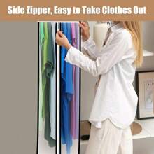 5 Pack 60" All Clear Garment Bags For Hanging Clothes Storage, 10" Gusseted Large Capacity Garment Rack Cover, Large Hanging Clothing Bag For Dress Gowns, Coats, Suit, Down Jacket - 5 Pack 60" - View 6